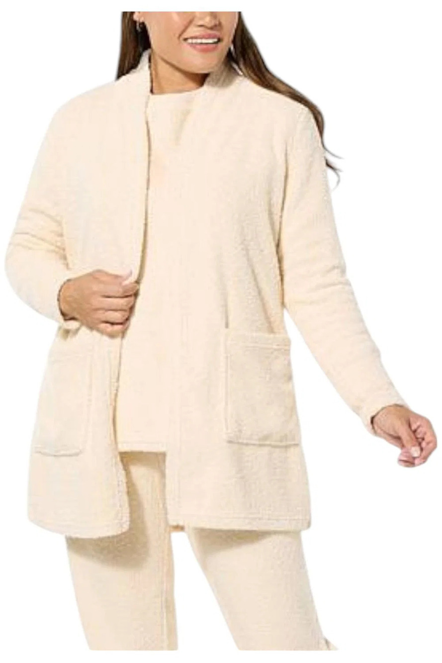Comfort Code Women's Average Marshmallow Knit Cardigan Cream - Petite